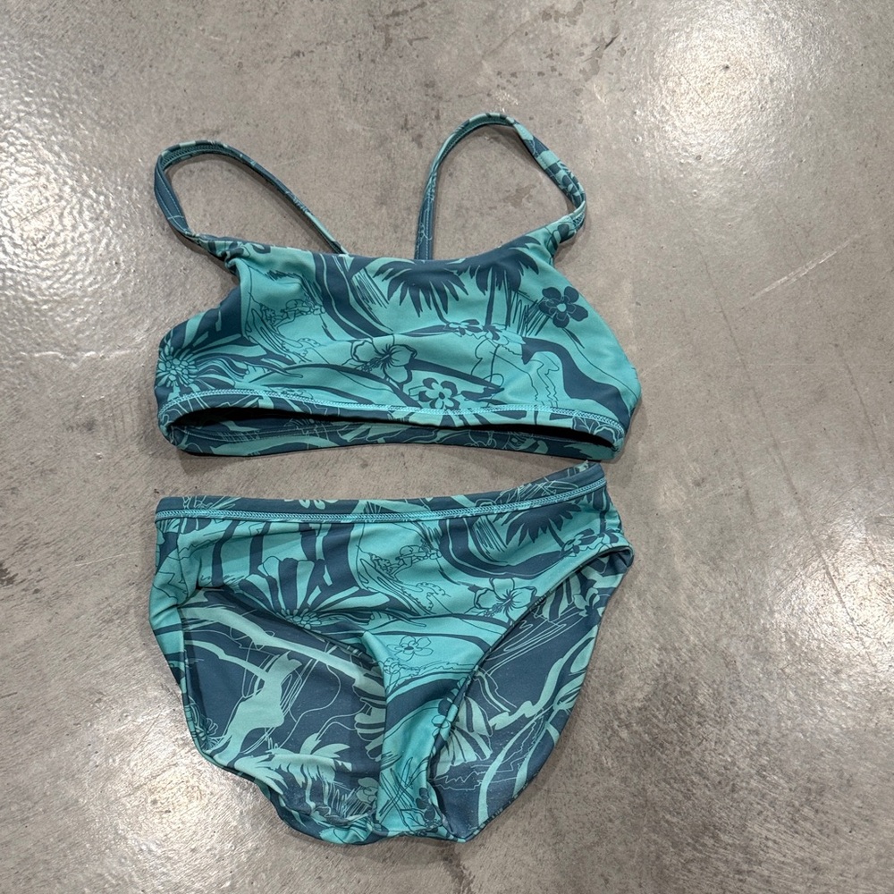 Athleta Girl Swim Bikini in Teal Floral